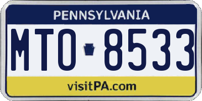PA license plate MTO8533
