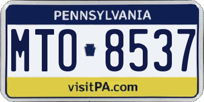 PA license plate MTO8537