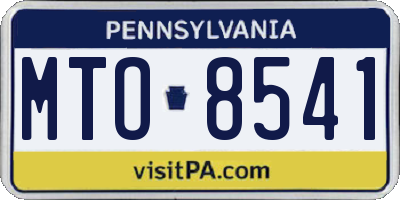 PA license plate MTO8541