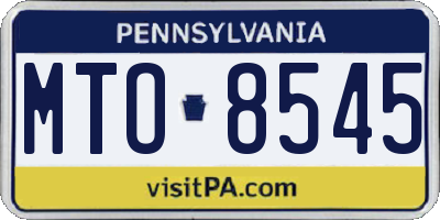 PA license plate MTO8545