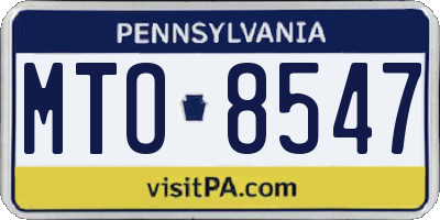 PA license plate MTO8547