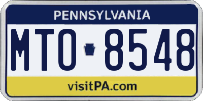 PA license plate MTO8548