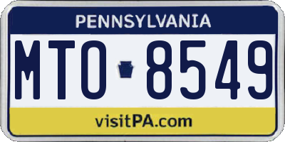 PA license plate MTO8549