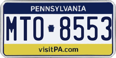 PA license plate MTO8553