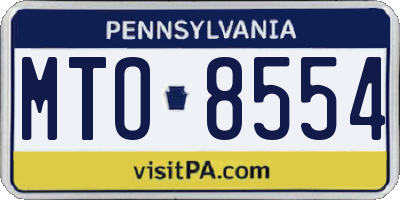 PA license plate MTO8554
