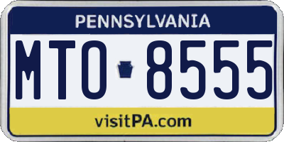 PA license plate MTO8555