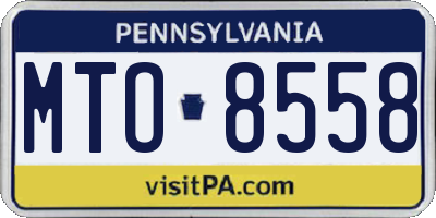 PA license plate MTO8558
