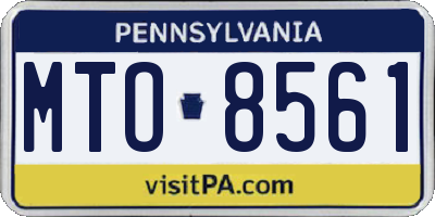PA license plate MTO8561