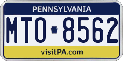PA license plate MTO8562