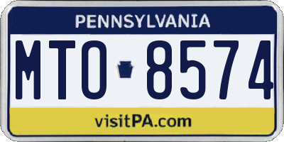 PA license plate MTO8574