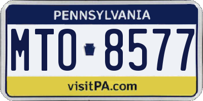 PA license plate MTO8577