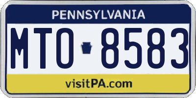 PA license plate MTO8583