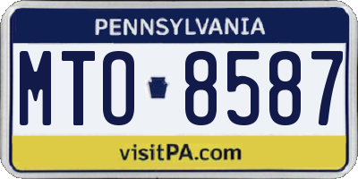 PA license plate MTO8587