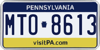 PA license plate MTO8613