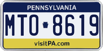 PA license plate MTO8619