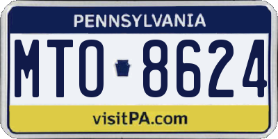 PA license plate MTO8624
