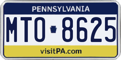 PA license plate MTO8625