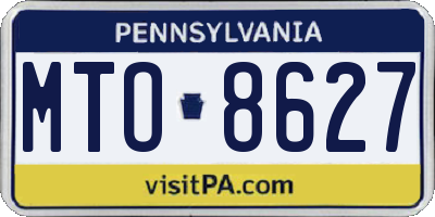 PA license plate MTO8627