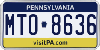 PA license plate MTO8636
