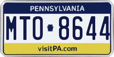 PA license plate MTO8644