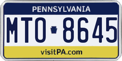 PA license plate MTO8645