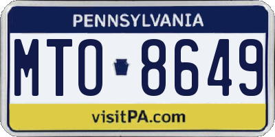 PA license plate MTO8649