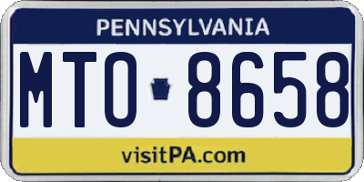 PA license plate MTO8658