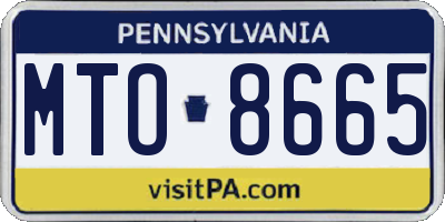 PA license plate MTO8665