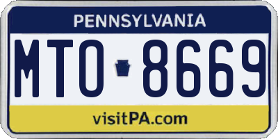 PA license plate MTO8669