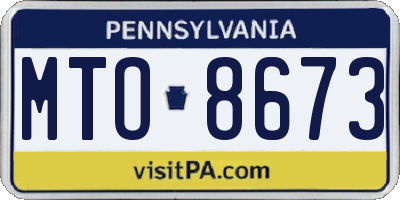 PA license plate MTO8673