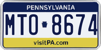 PA license plate MTO8674