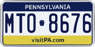 PA license plate MTO8676