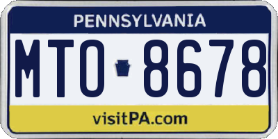 PA license plate MTO8678