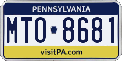 PA license plate MTO8681