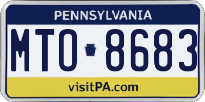 PA license plate MTO8683