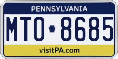 PA license plate MTO8685