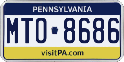 PA license plate MTO8686