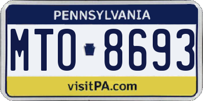 PA license plate MTO8693