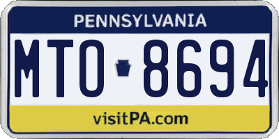 PA license plate MTO8694