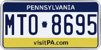 PA license plate MTO8695