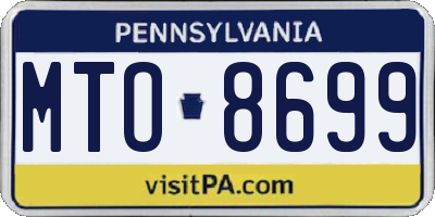 PA license plate MTO8699