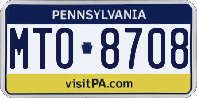 PA license plate MTO8708