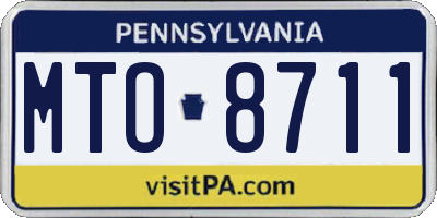 PA license plate MTO8711