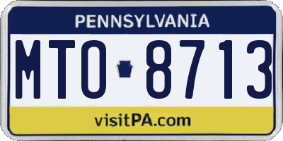 PA license plate MTO8713