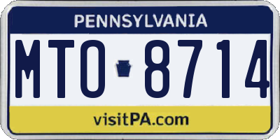 PA license plate MTO8714
