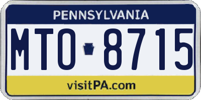 PA license plate MTO8715
