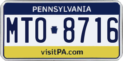 PA license plate MTO8716