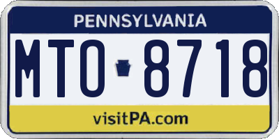 PA license plate MTO8718