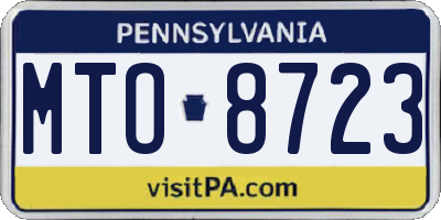 PA license plate MTO8723