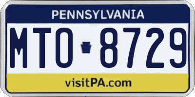 PA license plate MTO8729